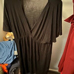 Elegant Black V-Neck Dress